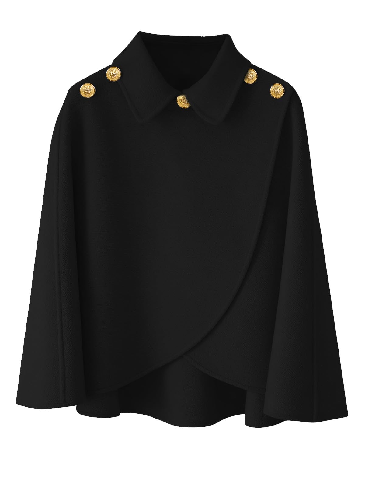 JFAN Poncho Femme Hiver Chaud Poncho Cape Femme Chic et Elegant avec Boutons Chale pour l' Automne Hiver
