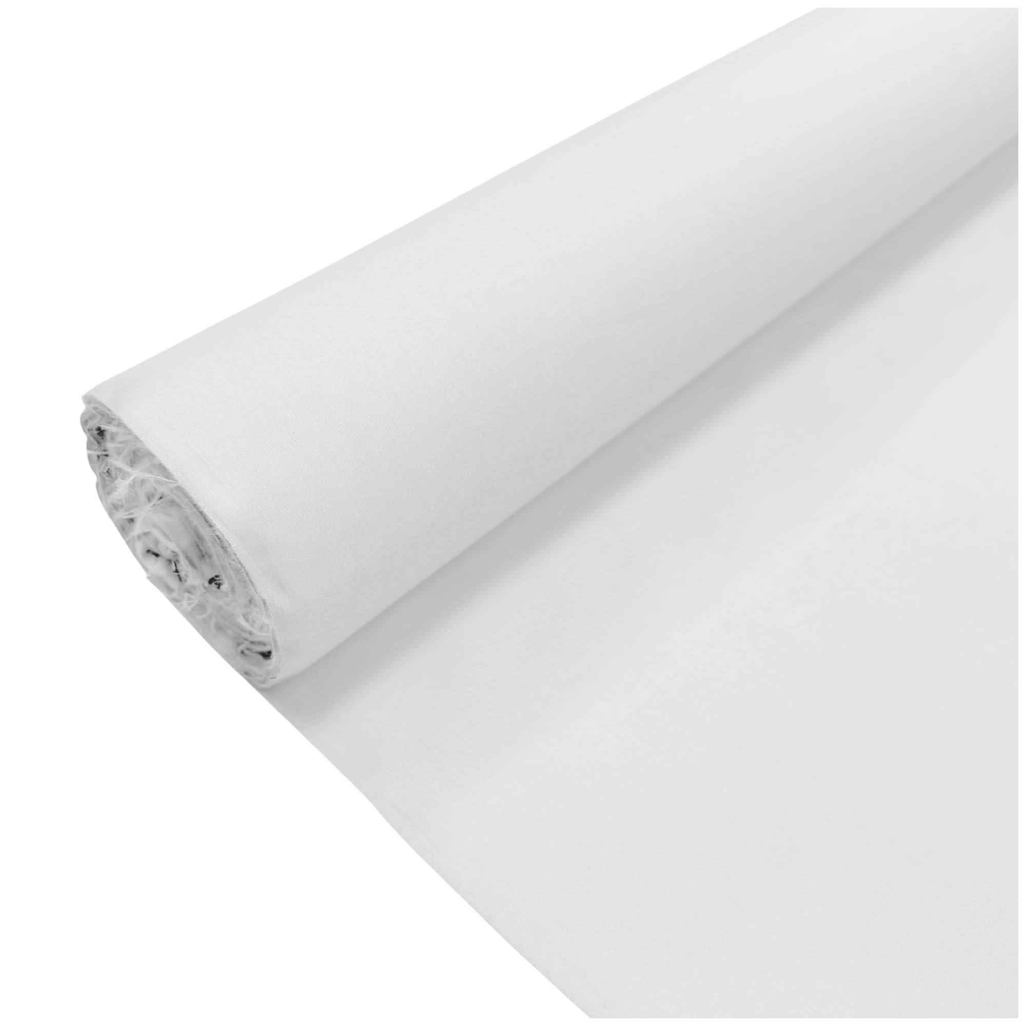 Thefabrictrade White Plain Polycotton Fabric Dress Craft Poly Cotton Material | 5 Metre (500Cm X 112Cm) | Soft Poly Cotton For Sewing, Dressmaking, Crafts, Bunting & Lining
