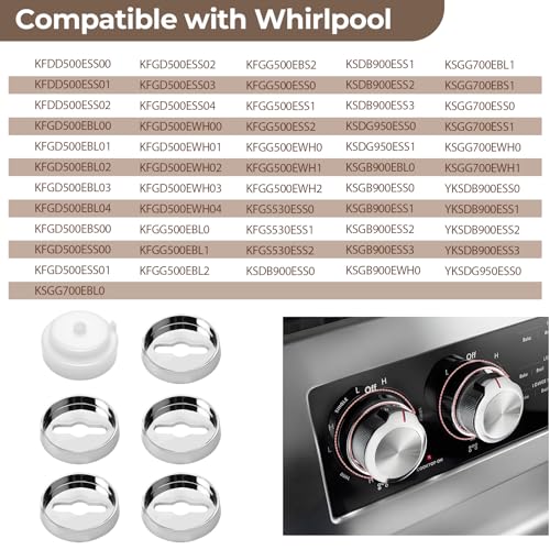 Bouton de brûleur de surface W10814133 compatible KitchenAid et Whirlpool - 3
