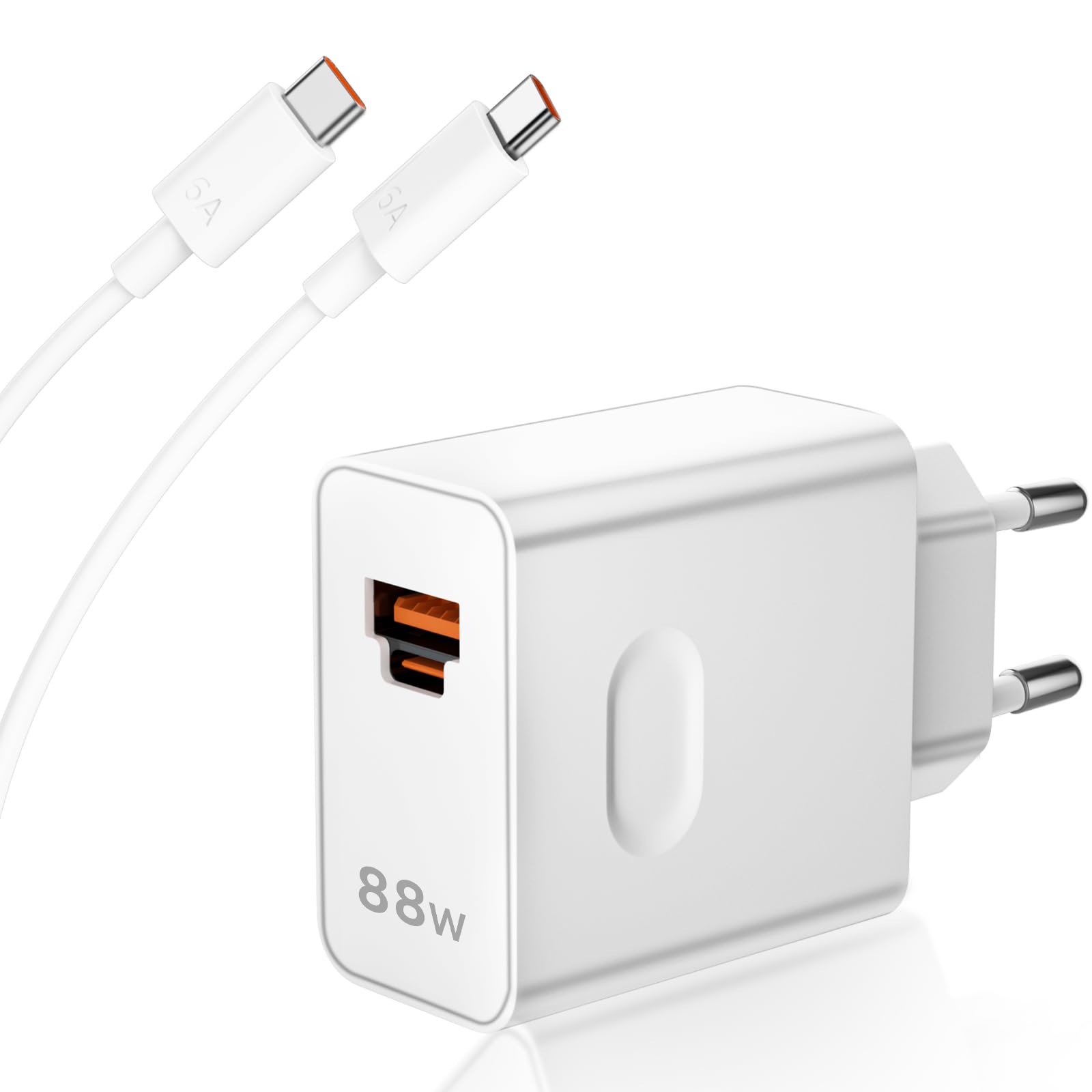 Caricabatterie rapido Supercharge 66 W (Honor): compatibile Honor 200 Lite/90 Lite/Magic6 Lite/Magic6 6Pro/Magic7 Lite/90/70 Lite/200 Pro/X6b/X8b/Pad X8a/X9, cavo USB C 6 A (1 m