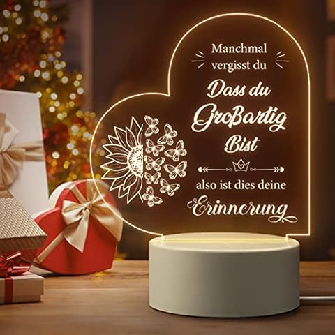 Elequaint Gifts for Women, Birthday Gift for Women - Inspirational Acrylic Night Light, Gift for Best Friend Sister Mum Wife Girlfriend as Christmas Gifts Thank You Gifts Cover