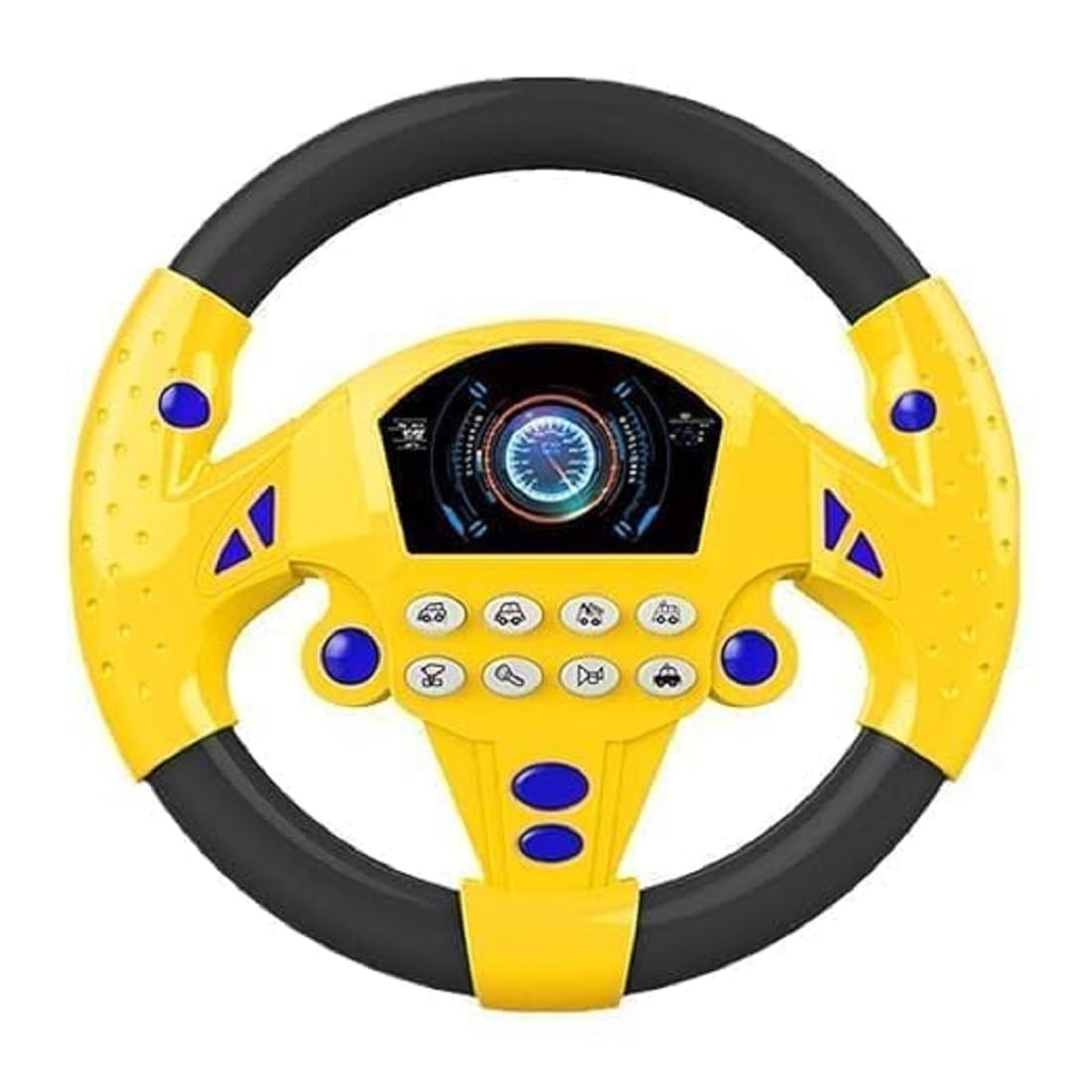 Interactive Musical Steering Wheel Toy for Kids – Car Simulator Play Toy with Multiple Vehicle Sounds & Buttons (Yellow)