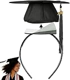 1pc Black Graduation Cap Headband Insert - Anti-Fall Grad Cap Headband for Curly Hair Secures Graduation Hat, Keep Hairstyle for Graduation Day,Essential Graduation Accessories for Women & Men Student