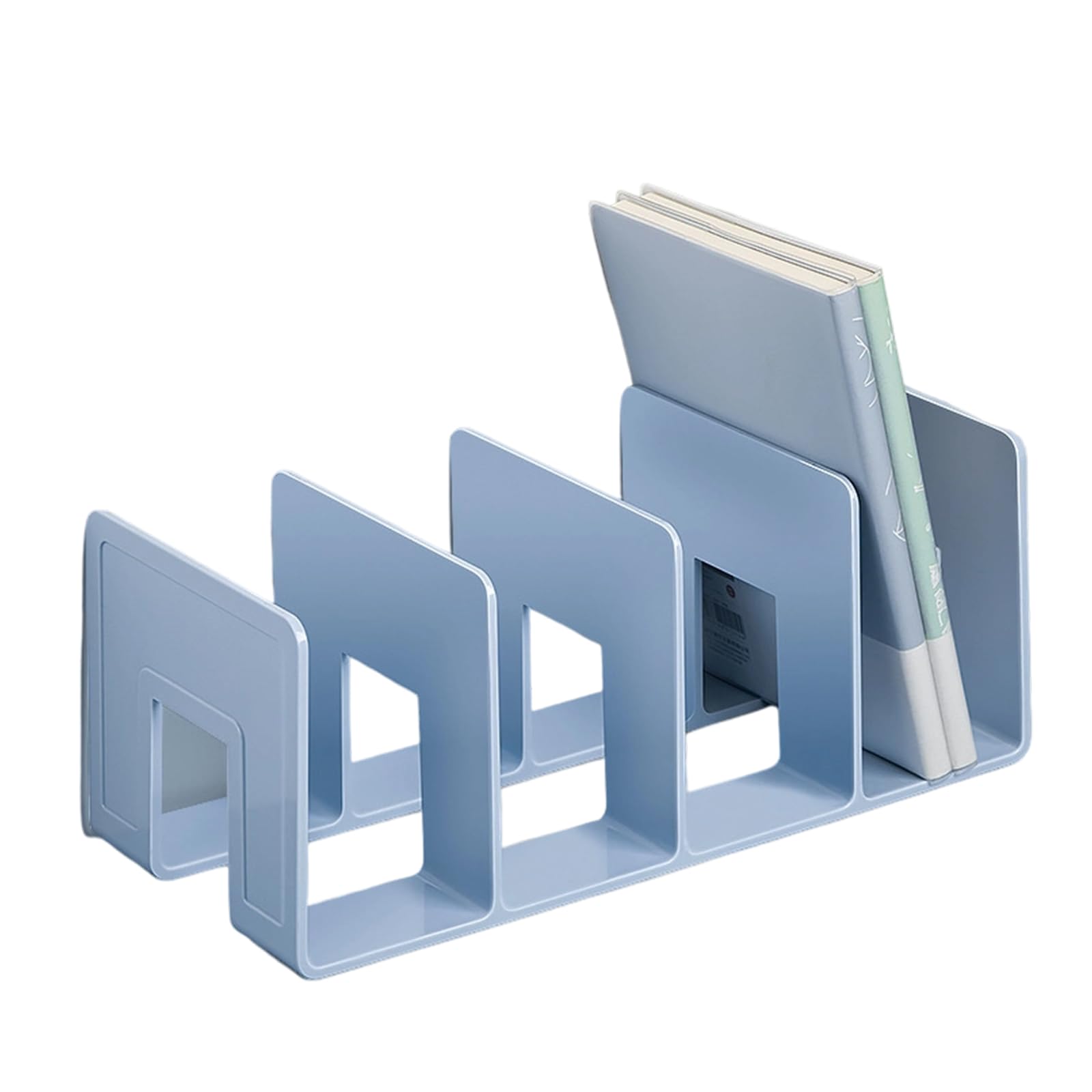 Desk Book End 4 Compartments Acrylic Bookend Space Saving Book Stoppers Bookend Magazine Stand 32x14.4x13cm Acrylic Shelf Divider