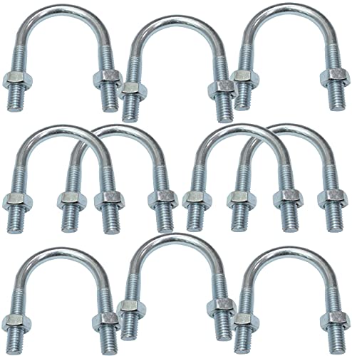 Boulons en U M8-62x36mm AERZETIX en acier zingué haute résistance mécanique