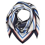 Handrolliert CODELLO Damen Großes Seidentuch im Marine-Style