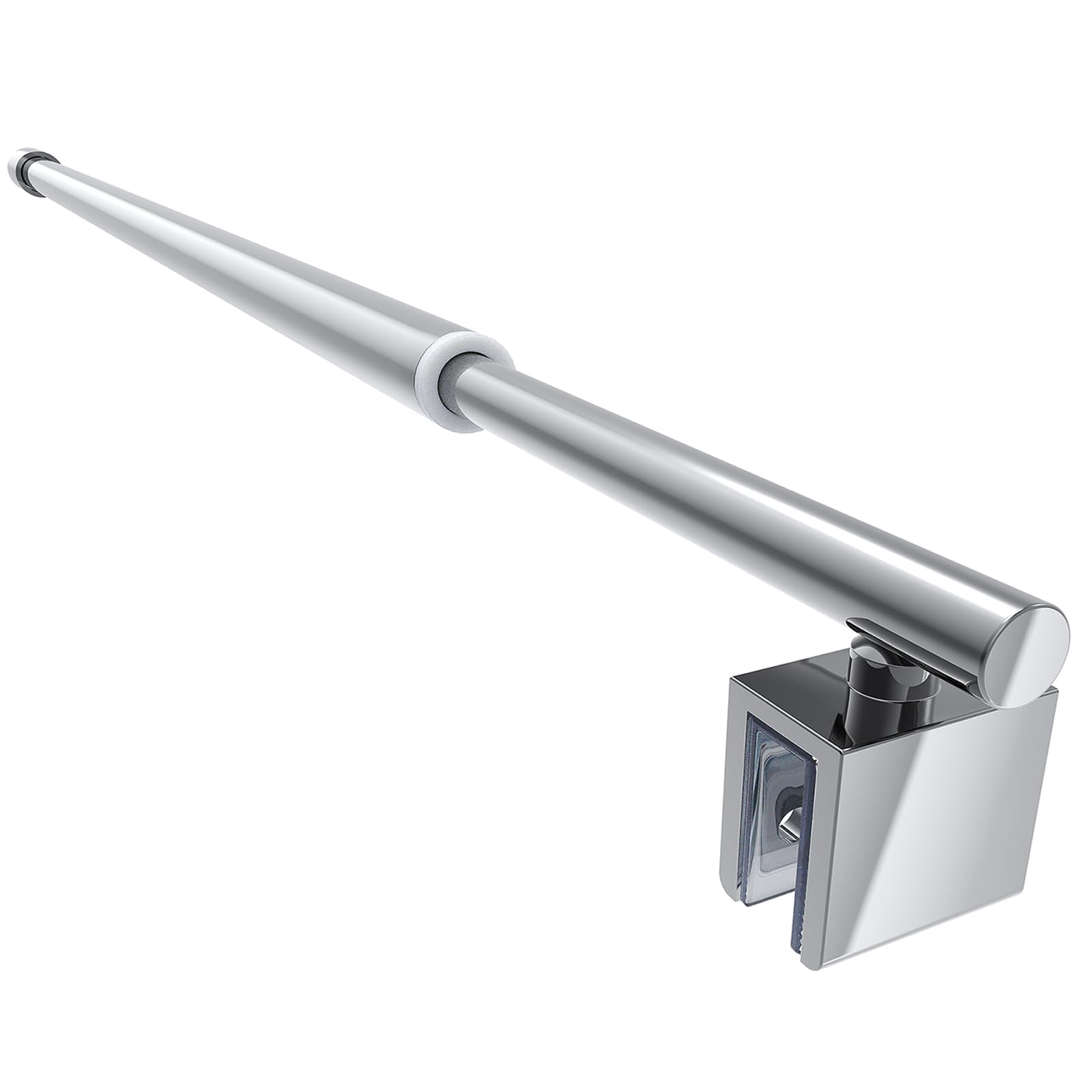 Carvmpin Adjustable Telescopic Shower Screen Support Bar, 700-1200mm Stainless Steel Walk-in Shower Rail, for 6-10mm Glass, Easy Installation, Rust-Resistant (Silver)