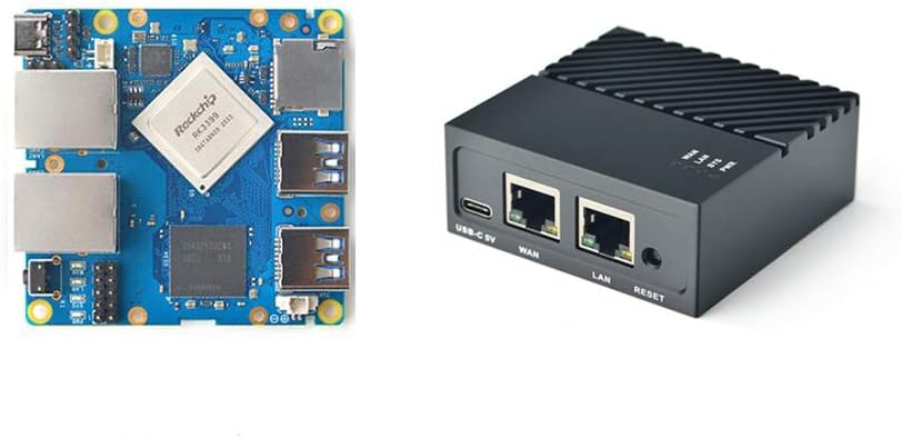 FriendlyElec Nanopi R4S Mini Portable Travel Router OpenWRT with Dual-Gbps Ethernet Ports 4GB LPDDR4 Based in RK3399 Soc for IOT NAS Smart Home Gateway