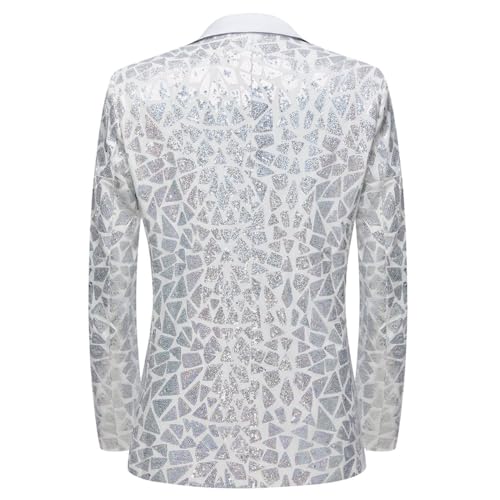 Rogers & Morris Triangle Sequin Jackets One Button Blazer for Men3