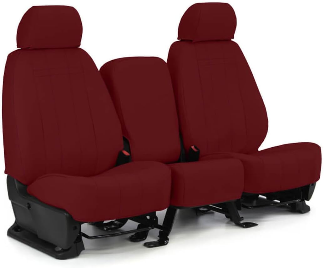 ShearComfort Front Seats Custom Imitation Leather Seat Covers Compatible with Chevy Silverado (2015-2018) in Black for Buckets w/Adjustable Headrests