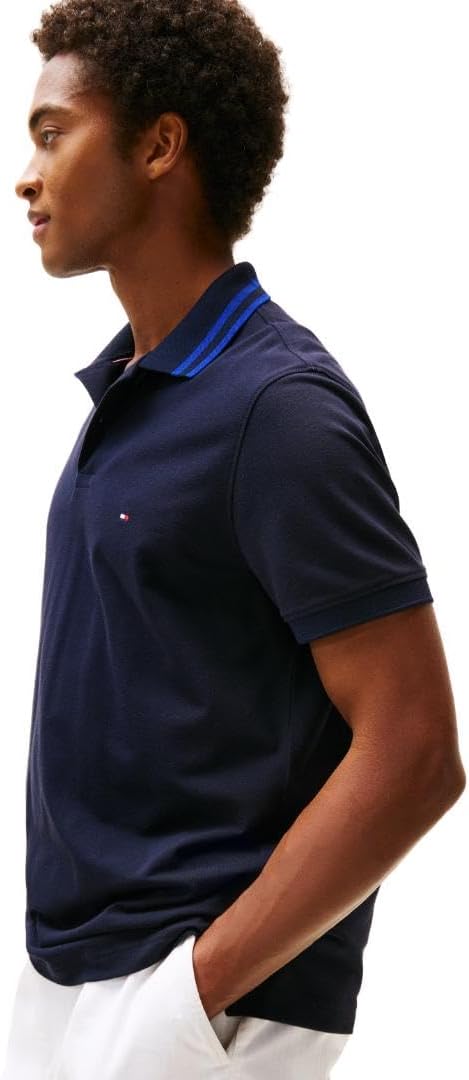 Tommy Hilfiger Mens Short Sleeve Casual Dri Fit Polo Shirts in Regular Fit with Moisture Wicking and Stretch - Image 2