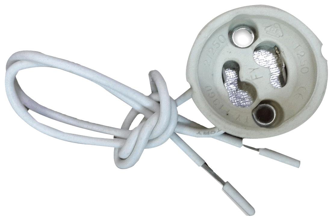 Hq Tec Gu10 Lampholder With Pvc Cable, Accessory Type Lampholder, For Use With Gu10 Lamps, Product Range Gu10 Lampholders, External Dia 27Mm, External Length/Height 15Mm, Lamps, Lighting & Indicators