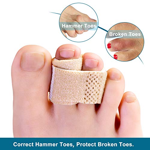 Image of Bukihome Hammer Toe Straighteners for Bent Toes, 4 PCS Toe Splints, Toe Corrector, Toe Wraps for Curled Toes, Crooked Toes and Hammer Toes