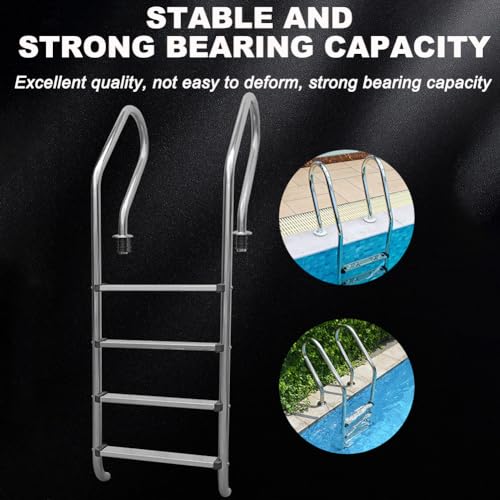 Escalera para piscina de acero inoxidable con 3 peldaños miniatura 4