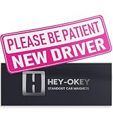 Funny Pink "Please Be Patient" New Driver Magnet For Car - 10"x3.5" Reflective Bumper Sticker, Removable - View #3