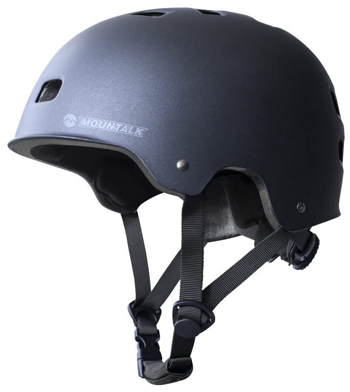 Skateboard Helmet for Boys and Girls, Kids Bike Helmets for Age 8-14 Years Old,Youth/Adult Bicycle and Skating Helmet (Matte Black, M/L)