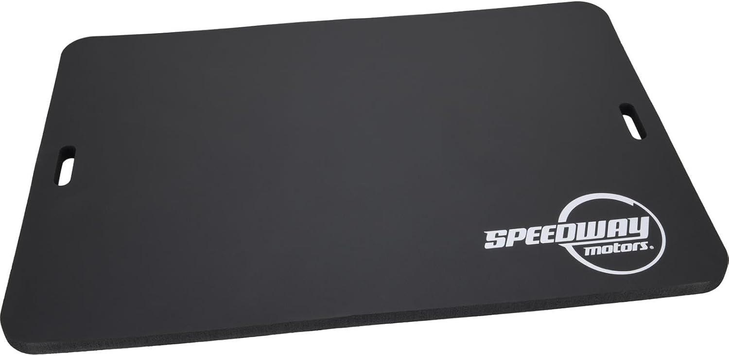 Speedway Motors Large Foam Work Mat and Kneeling Pad for Garage or Racing Pits, 46 x 30 x 1 Inch Thick Comfortable Mechanic Pad with Dual Carry Handles for Under-Vehicle Service