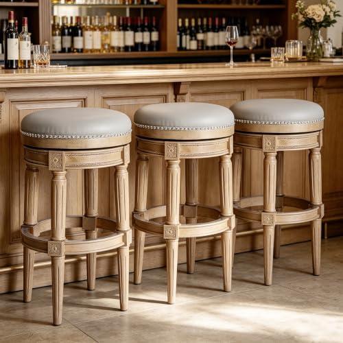 Image of DUHOME Swivel Bar Stools Set of 2, Stools with Removable Replaceable Legs