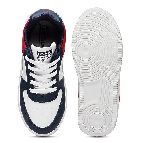 ASIAN Boy's Thunder-01 Kids Casual White Sneaker High-Neck with Lightweight Synthetic Upper Lace-Up Shoes for Kid's & Boy's - Image 5