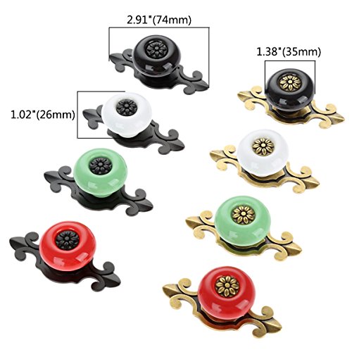Marstree 2 In 1 Vintage Ceramic Drawer Cabinet Knobs And Pulls For Diy Home Furniture Cabinet Dresser Cupboard Bin Door Handles, Pack Of 8 (Red-Bronze) #TOP3