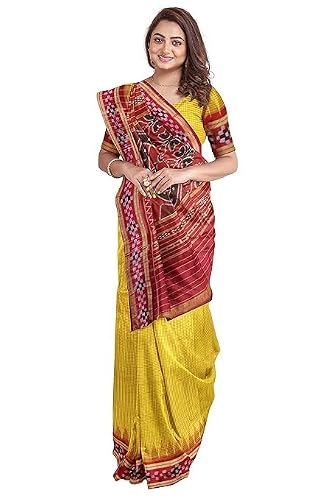 COTTONSILK & KHANDUAPATA Women Katik Sambalpuri Cotton Print Saree Without Blouse Piece Multicolor