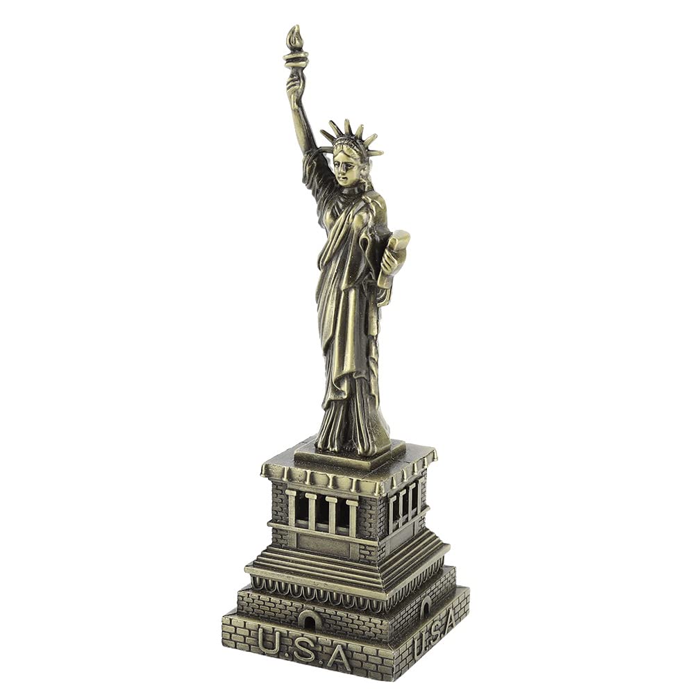 Modello in Metallo Statua della libertà America, 15 Cm/5,9 Pollici Statua della libertà in Metallo Modello di Edificio Home Office Desk Decorazione Artigianato Kit