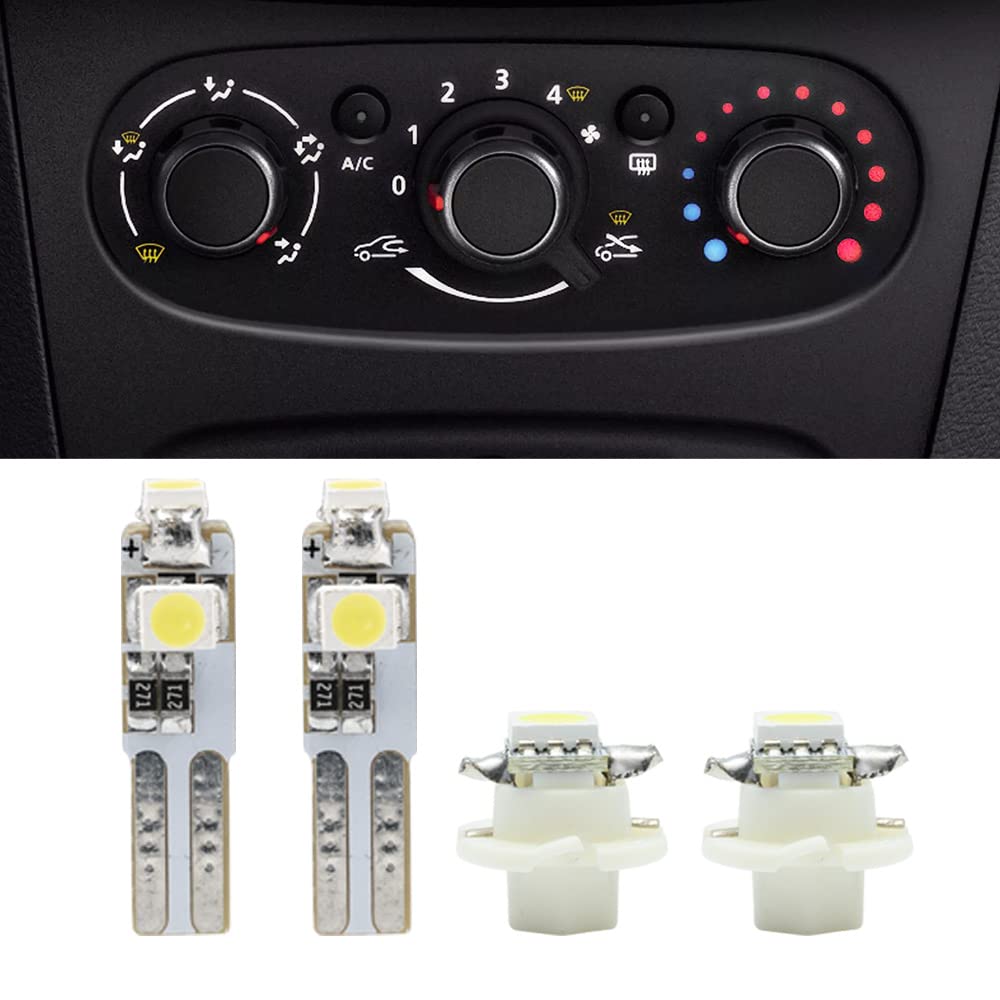 Manopola Interruttore Controllo A/C LED per Dacia Duster Sandero Logan 4 pz Bianco