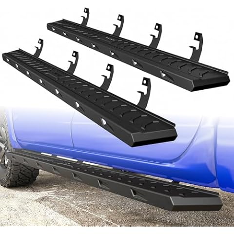 ONINE 7" Running Boards Custom Fit 2019-2025 Chevy Silverado/GMC Sierra 1500 & 2020-2025 Chevy Silverado/GMC Sierra 2500HD 3500HD Crew Cab,Textrued Black Side Steps Nerf Bars Cover