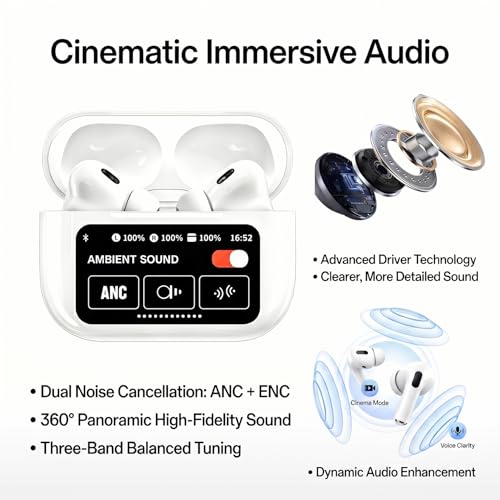 Image of Nyxo Wireless Earbuds,TWS Earbuds Wireless with ANC & ENC Dual Noise Cancellation, 13mm Titanium Drivers, 360 Immersive Audio, Low Latency Gaming Bluetooth 5.4, Find My Ear Buds with Sound Alert