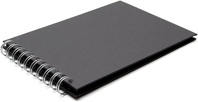 A5 Pink Pig Landscape Format Scrapbook - Black Cover - Black Paper