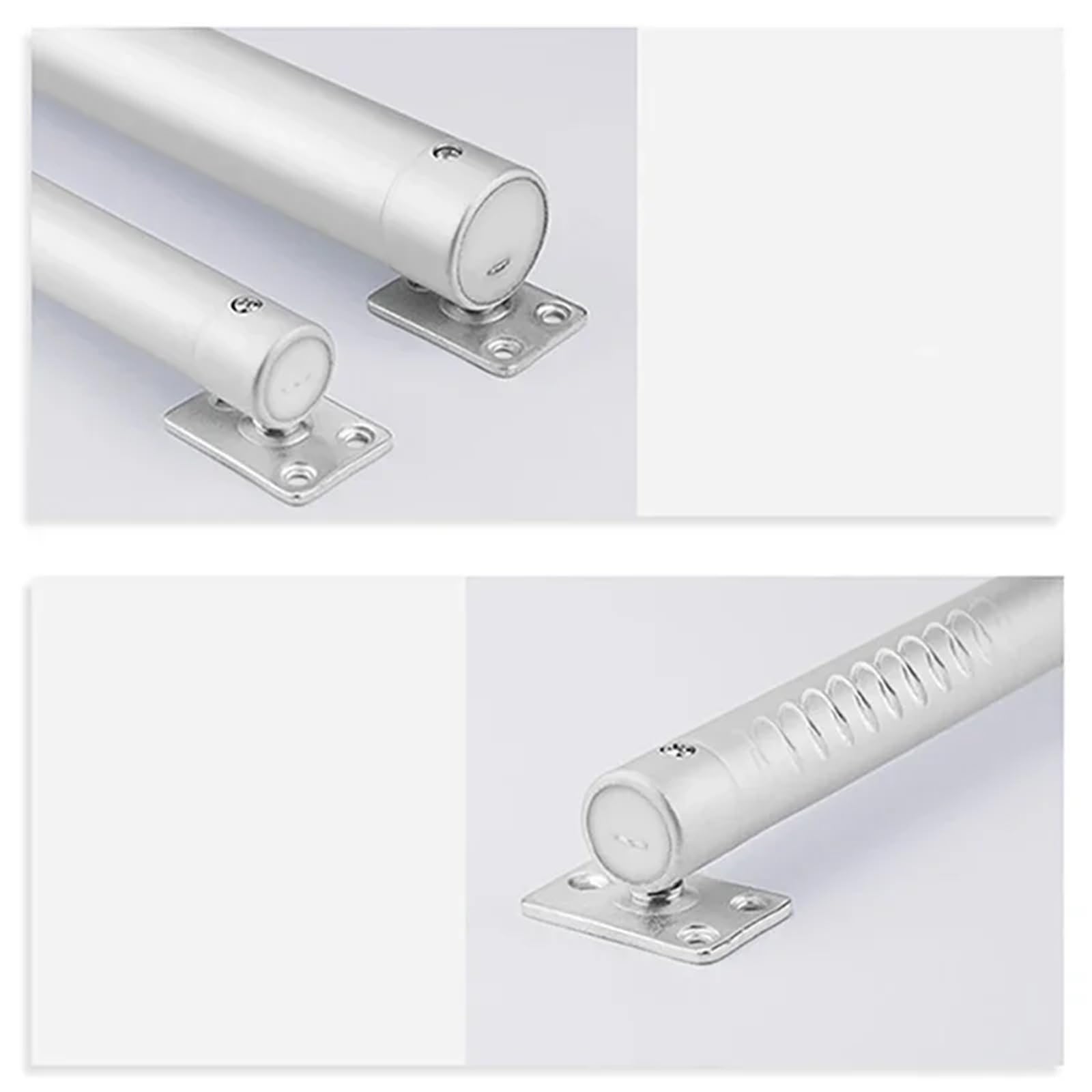 Ferme-porte automatique 60kg, 1 pièce, fermeture souple, ressort à gaz réglable, matériel d'arrêt de positionnement à 110 degrés, alliage d'aluminium(B)