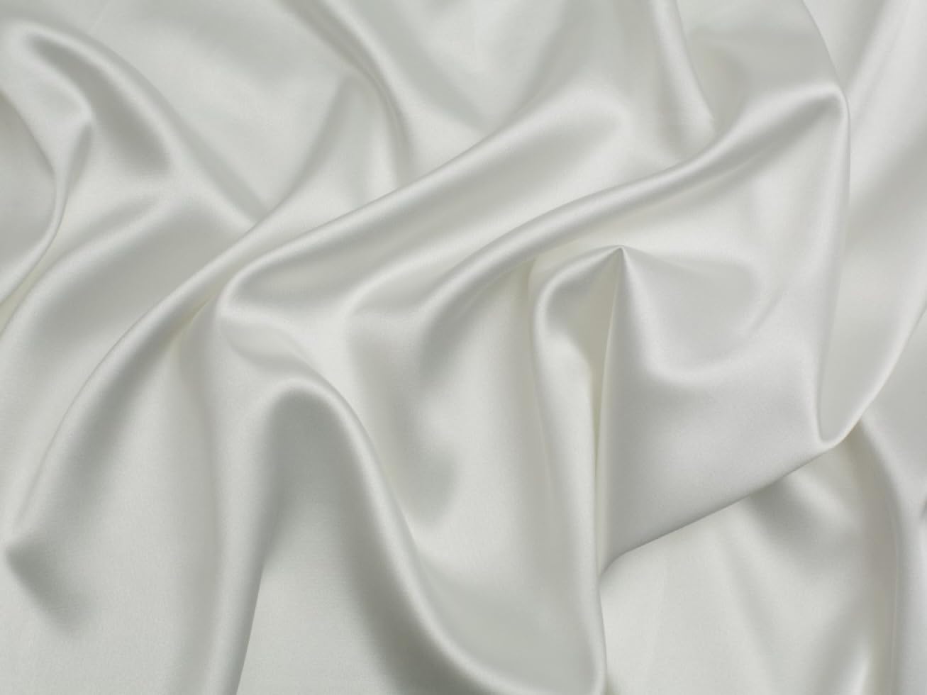Minerva Core Range Stretch Woven Satin Fabric Ivory - Lightweight & Suitable for Dressmaking - Approx Width: 145cm / 58" - Sold per metre