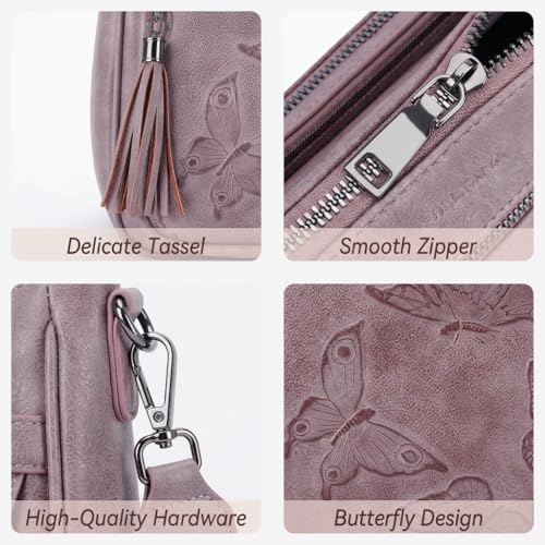 Image of BELTANA Crossbody Bags for Women Trendy Vegan Leather Hobo Purses Medium Butterfly Cross Body Purse with Wide Strap | Adjustable Strap