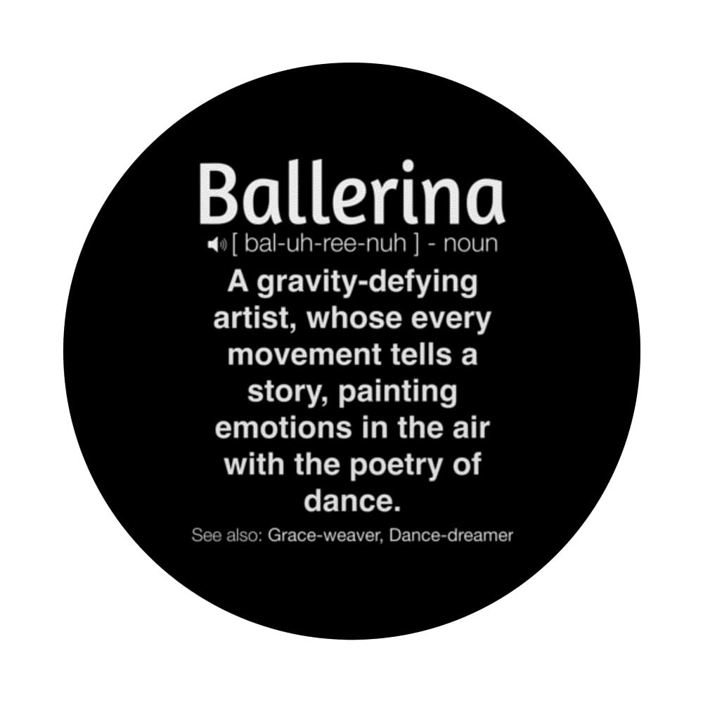 Funny Ballerina PopSockets Swappable PopGrip, Black - Image 3