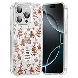 Saqmkil Weihnachten Magnetische Handyhülle für iPhone 16 Pro Max Hülle, Süß Weihnachts Lebkuchenmann Muster Winter Christmas Case Kompatibel mit MagSafe, Transparent Silikon Xmas Schutzhülle Cover, 02