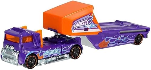 Hot Wheels Speed Blaster Vehículo - Púrpura y Naranja ~ Semi-camión con remolque desmontable