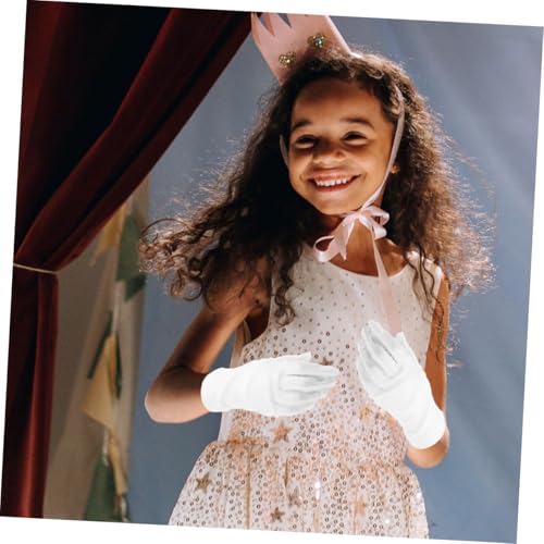 2PCS Kids Elastic Gloves for Stage Performance Soft Fabric White Costume Gloves for Boys and Girls for Parties Pageants and Ceremonies4