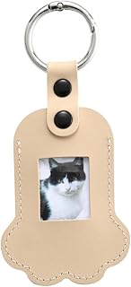 Pet Hair Keepsakes Keychains Leather Memorials Lockets for Storing Dogs Cats Furs, Lovely Loss Gift, Unique Paws Charm for Furs Keepsakes Creativity