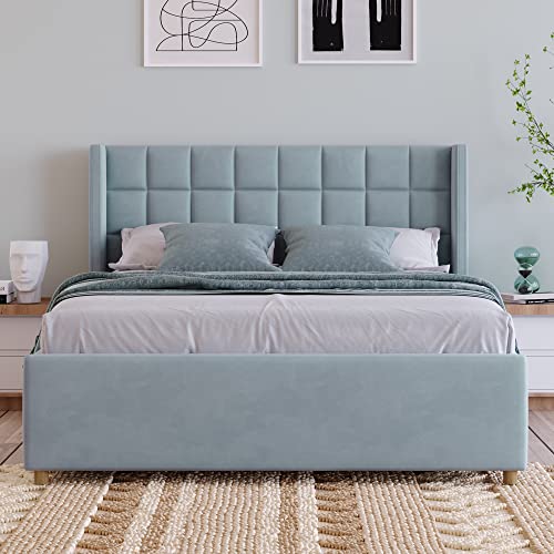 Double Bed, Upholstered Bed with Hydraulic Bar, Hydraulic Beds