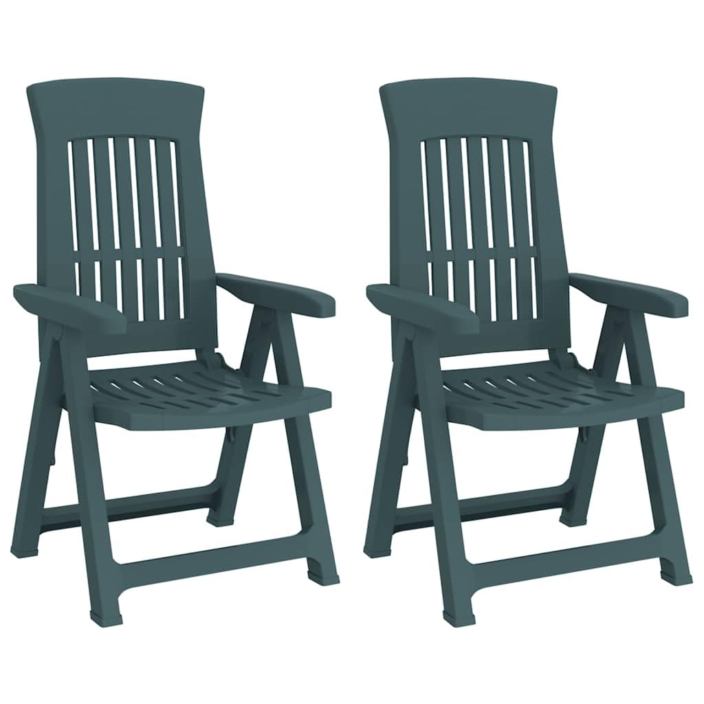 vidaXL Reclining Folding Chairs 2 pcs Green PP โ image 1