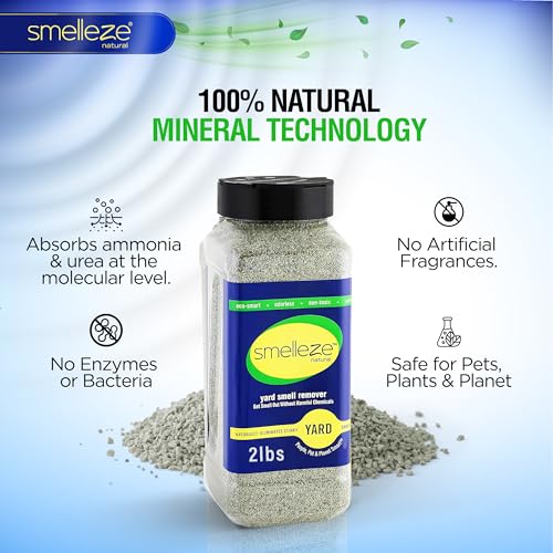Image of SMELLEZE 2 lb. Yard Odor Eliminator for Dogs - Long-Lasting Turf Cleaner for Pet Urine Outdoor & Poop | Safe for People, Pets, Plants & Planet | Works on Grass, Gravel, Patios & Kennels