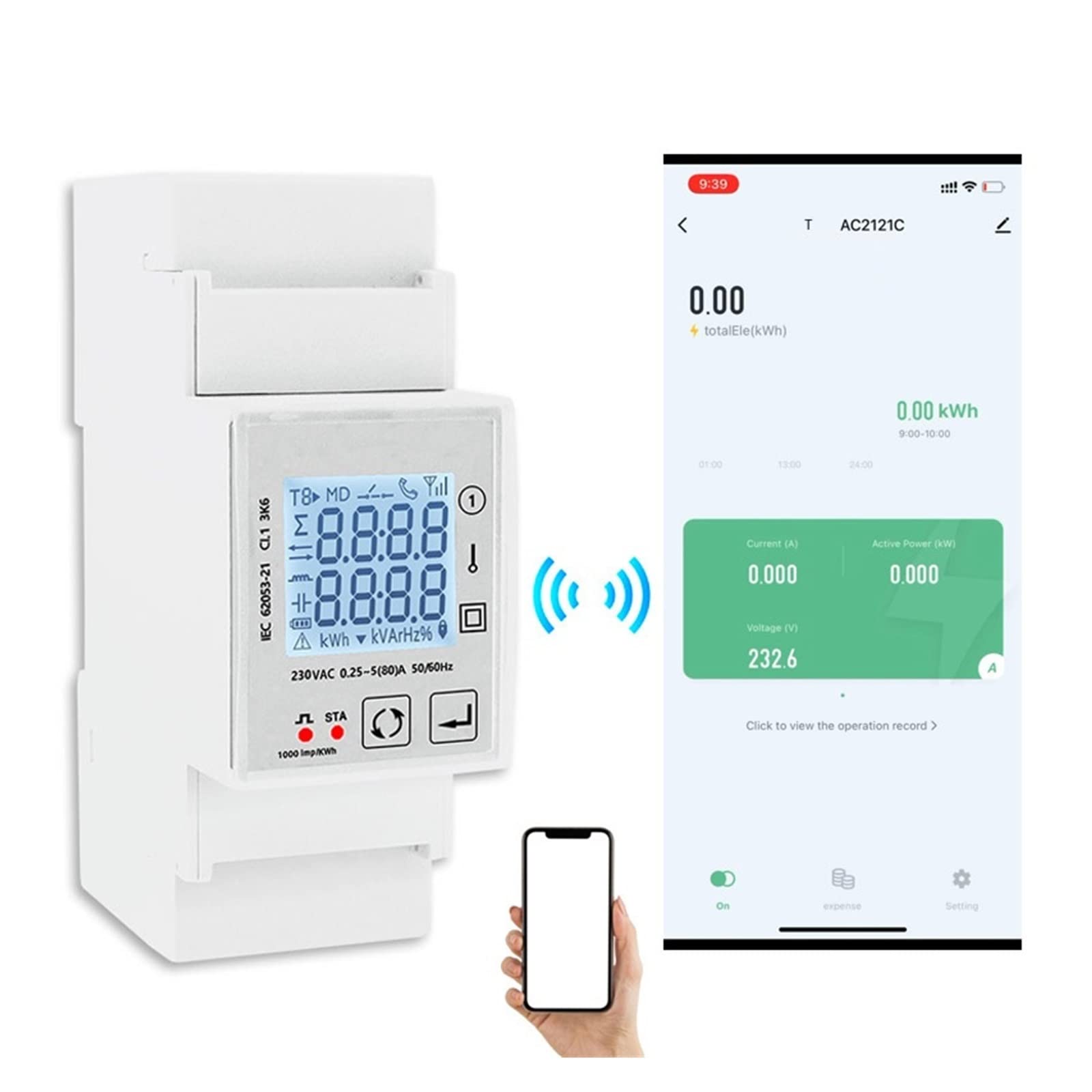 Medidor De Consumo Electrico, Interruptor de consumo de energía inteligente Tuya, medidor de monitoreo de energía, 230V, 80A, Control remoto de carril Din, LCD, salida de un pulso , Fácil de instalar