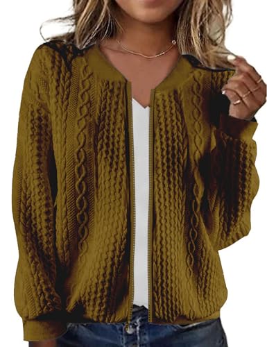 Image of WROLEM Zip Up Sweatshirts for Women Casual Outfits Cardigan Outerwear Trendy Winter Jackets Coat
