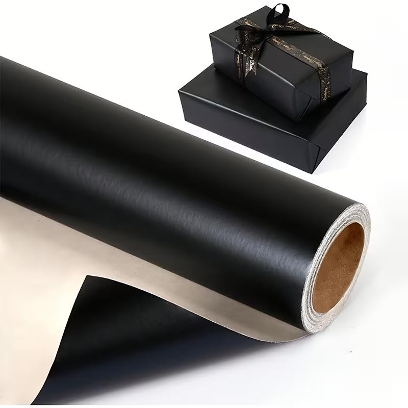 HAPPYMATES Korean Gift & Bouquet Paper | Wrapping paper for gift packing | gift sheets for Birthday, Wedding, Enagagement, Anniversary, Chocolate Packing, Return Gifts, Floral Decoration & Handmade Gifts wrapping (Black Metalic Sheet, 24 by 100)-image-11