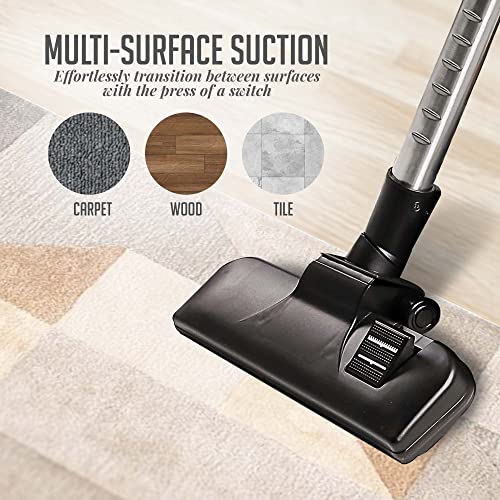 Ovente ST2000 Canister Vacuum Cleaner With 1.5L Dust Cup, Multi-Surface Suction And Extended Telescoping Wand thumb #3