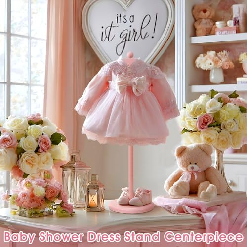 Image of Bucherry 2 Pack Baby Clothes Display Stand Clothe Rack Baby Shower, Pink