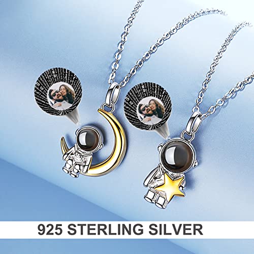 925 Sterling Silver Personalized Picture Matching Necklace for Couples,Custom Necklace Jewelry Relationship Couple Necklaces for Him and Her Customized Portrait Jewelry3