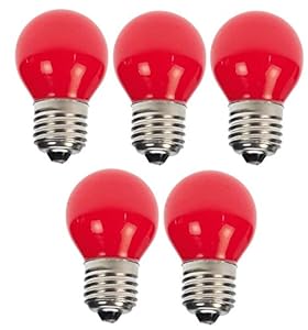 Lichtidee 5 x LED Tropfen E27 rot