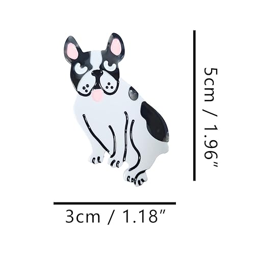 Miniatura 2 de Pinzas para el cabello Bulldog francés pinzas para el cabello de acetato de celulosa pinzas pequeñas para el cabello para niña paquete de 2