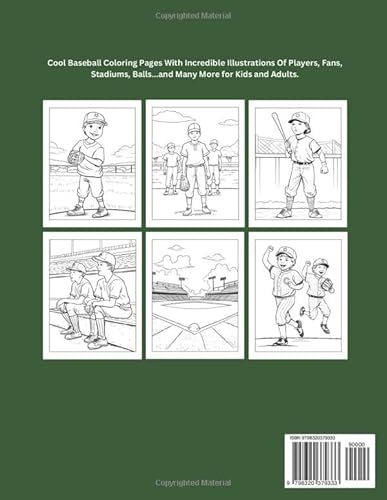 Baseball Coloring Book: Amazing Baseball Coloring Pages, With Incredible Illustrations Of Players, F